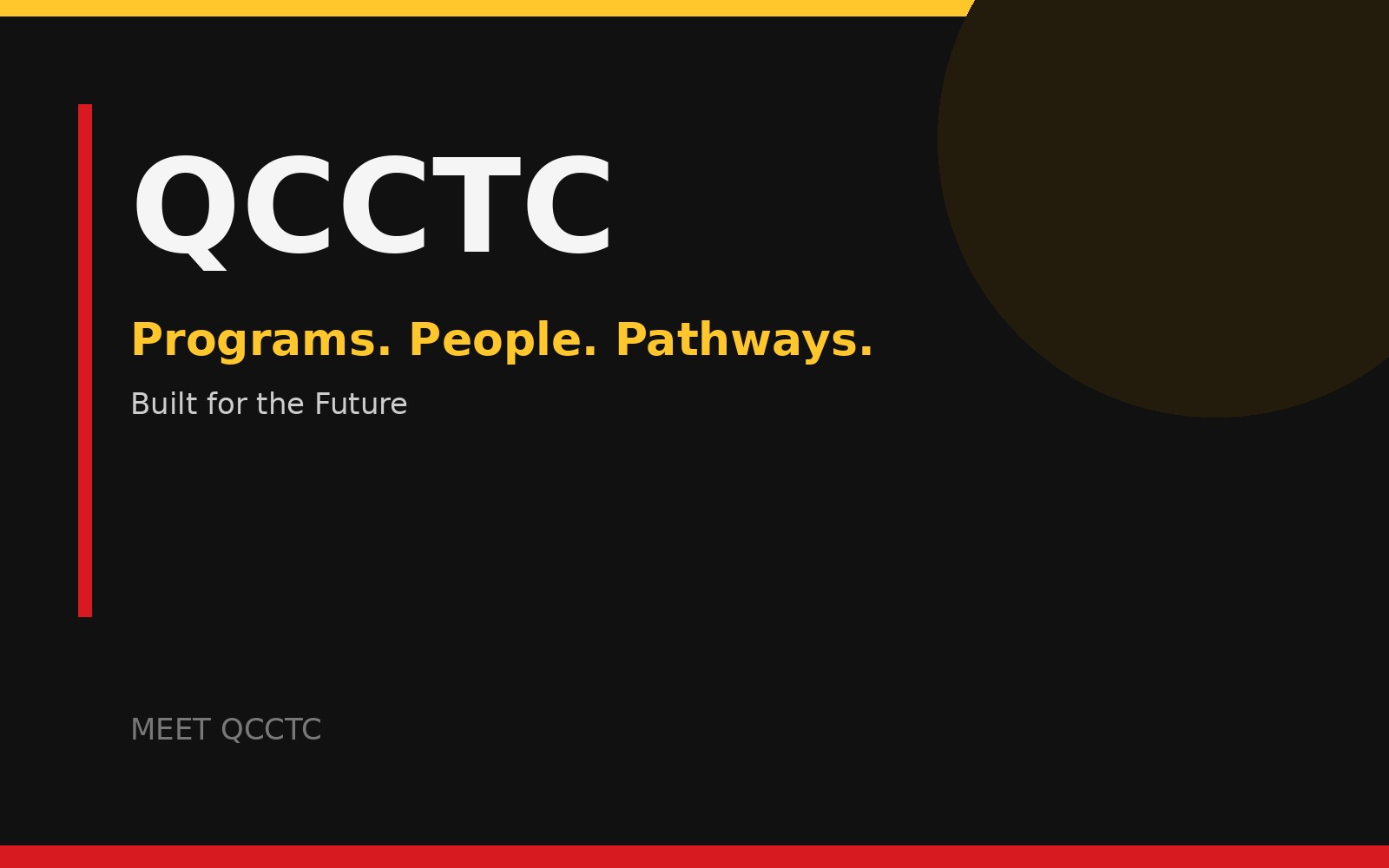 Meet QCCTC branded visual; replace with an approved QCCTC center photo